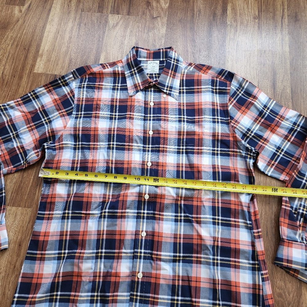 Brooks Brothers Button Down Long Sleeve Shirt Plaid Men's Size L - Picture 8 of 10